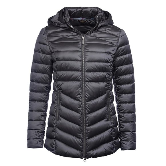 Barbour Jackets & Blazers - Barbour Alith Quilt Ash Grey Puffer Cold Weather Jacket Removable Hood Size 6